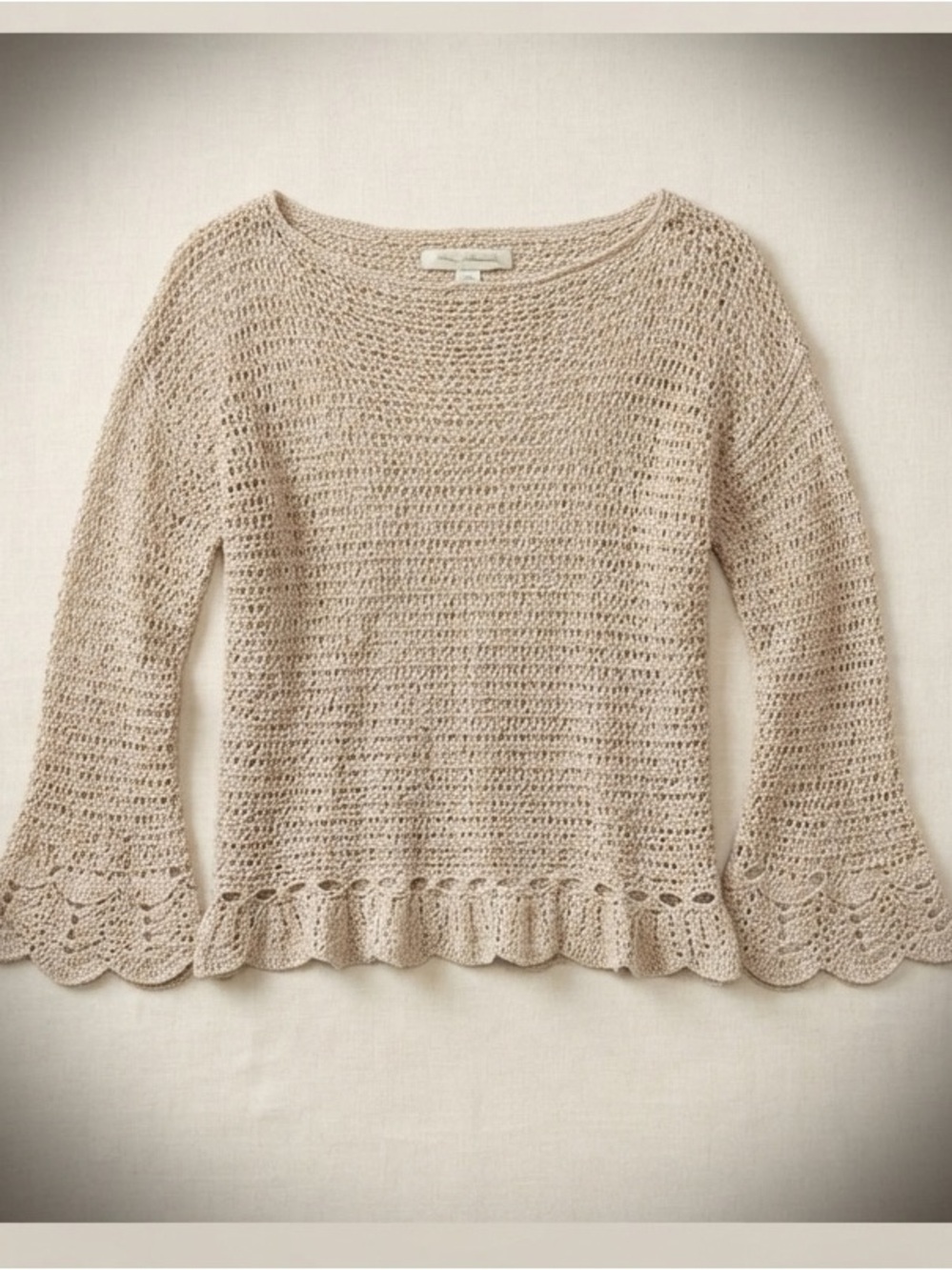 Tommy Bahama Sand Crochet Bell-Sleeve Sweater
